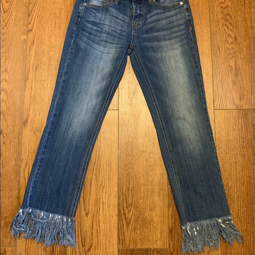 COPY - Judy Blue Capris with fringe hem